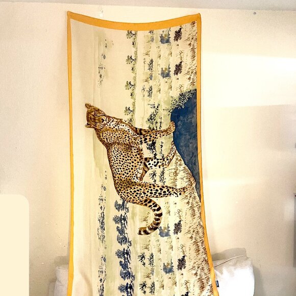 Vimoda Paris Rectangular Leopard Scarf (34" X 71") NWOT - Picture 6 of 15